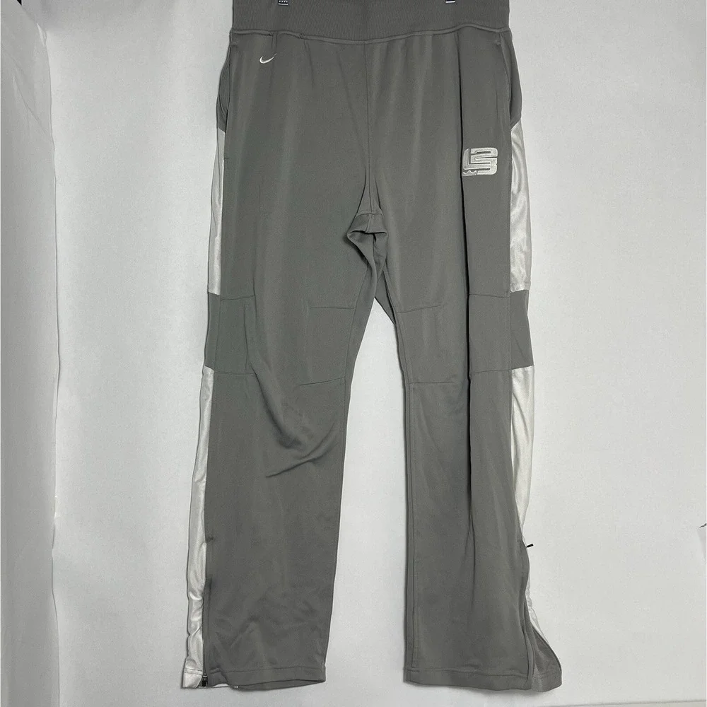 Vintage Y2K Nike Lebron James Basketball Track Gray Swoosh Pockets Ankle Zip XXL